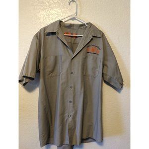 Red Kap Mens Shirt XL Gray Short Sleeve Uniform California Classics Car BodyShop
